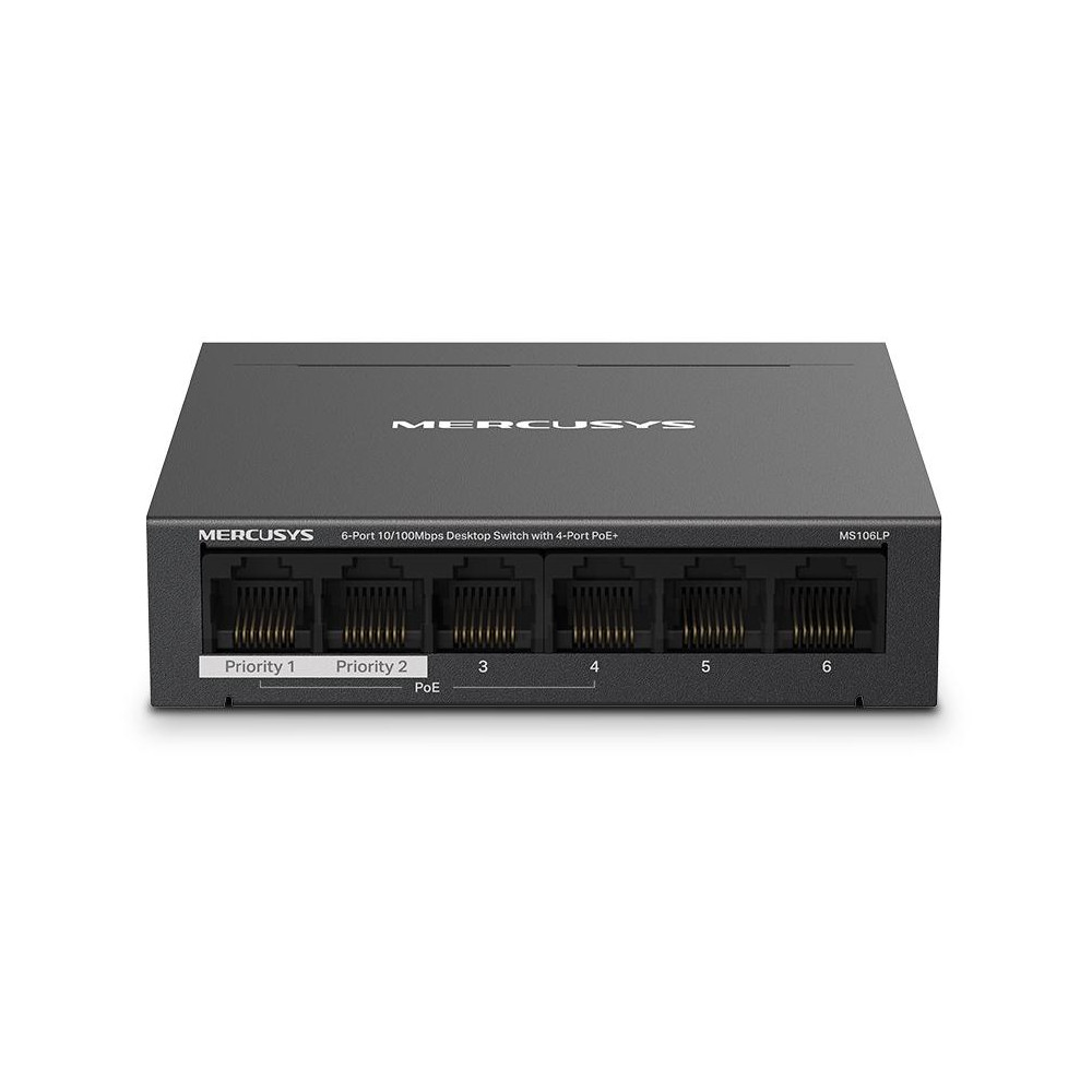 Switch Desktop 6 Porte 10/100Mbps con 4 Porte PoE+