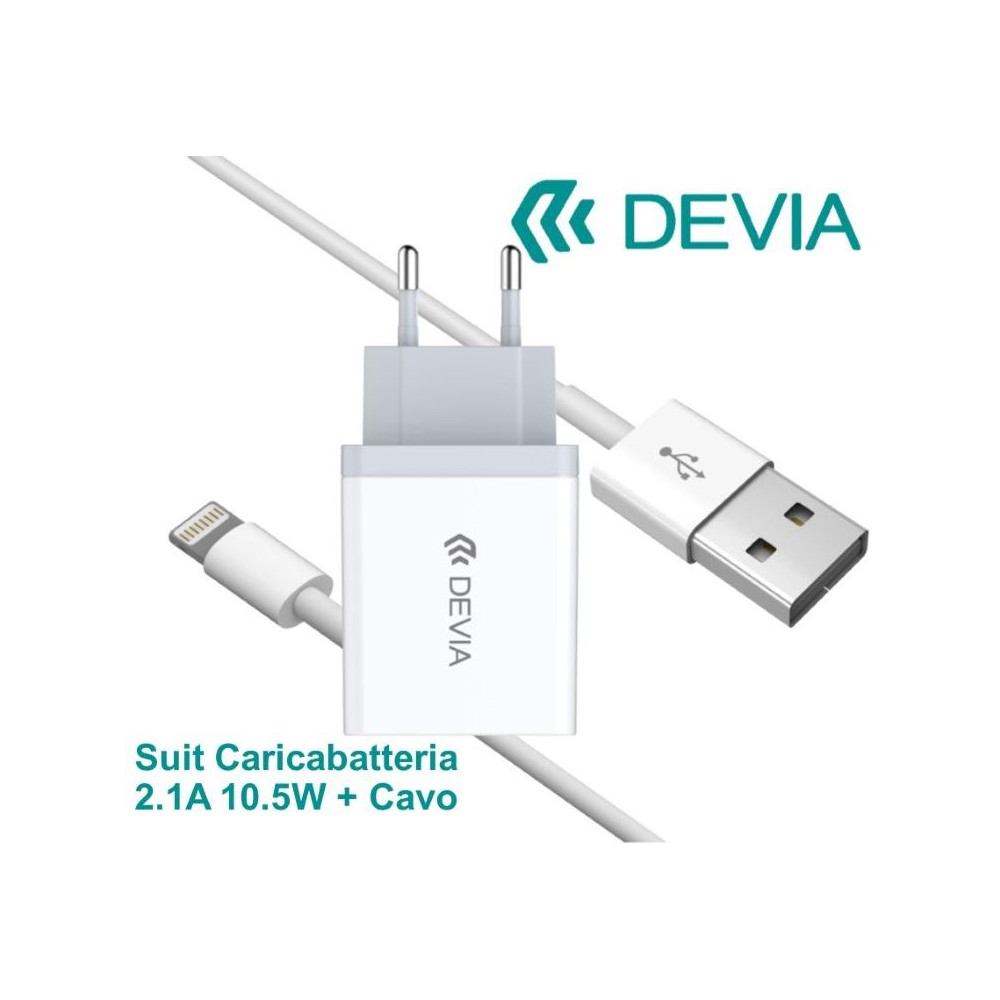 Suit Carica Batteria 2,1A e Cavo lightning iOS Apple