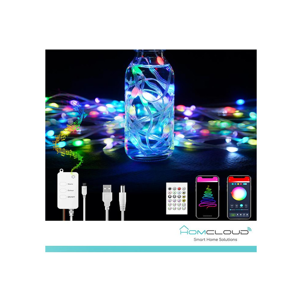 Corda in PVC di Luci Decorative Smart RGB-IC OUTDOOR Wi-Fi + Bluetooth 10M IP65