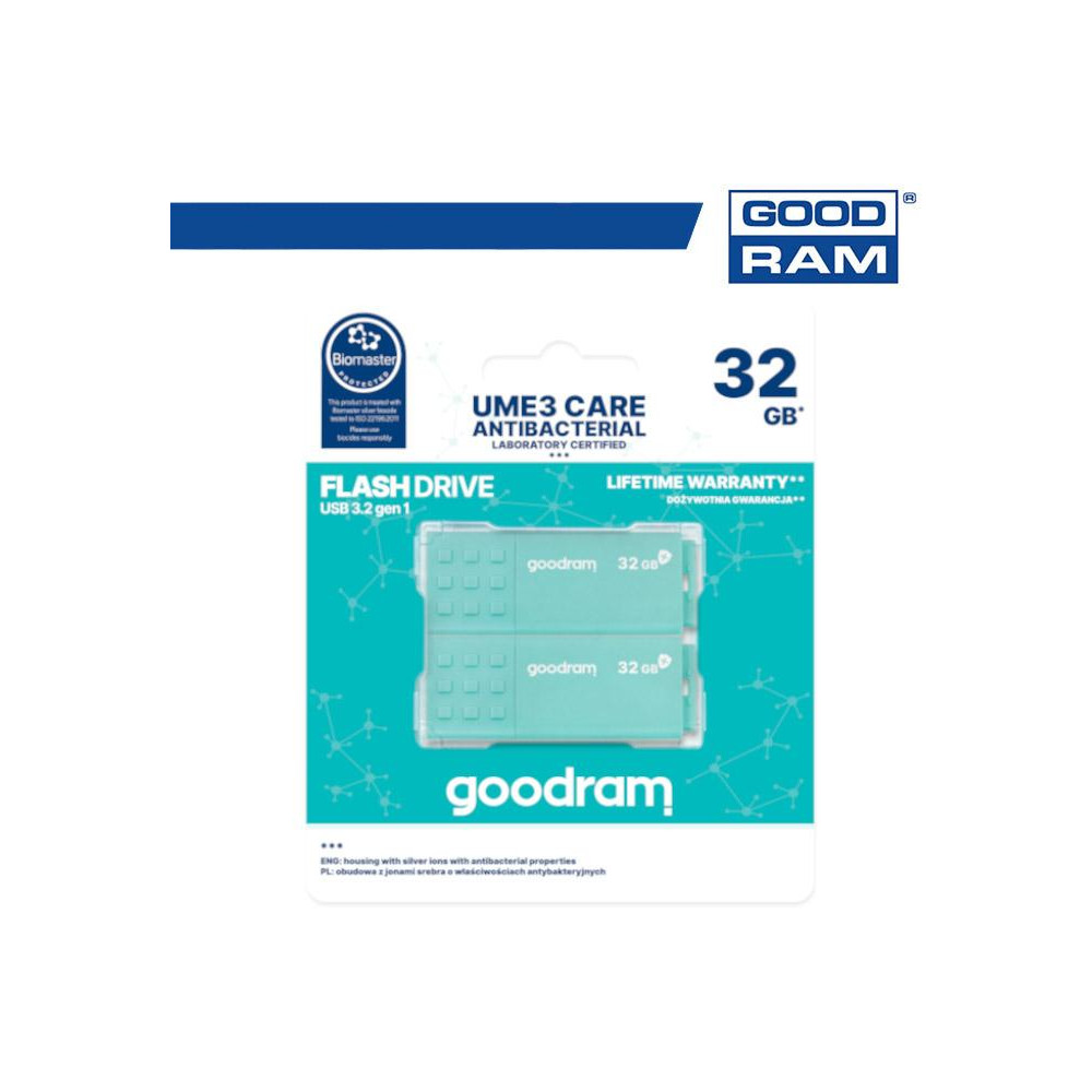 Pendrive GoodRAM 32GB UME3 CARE - ANTIBATTERICA - USB 3.0 - 2-pack