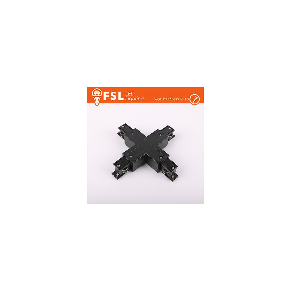 FSL Connettore Forma X per binario Trifase - Colore NERO