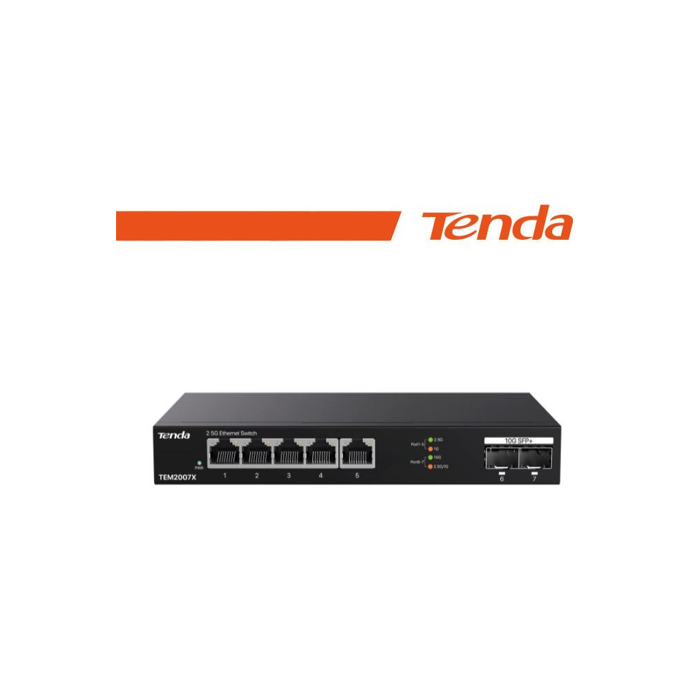 Tenda Switch con 5 porte LAN 2.5 Gbps e 2 porte 10 Gbps SFP+