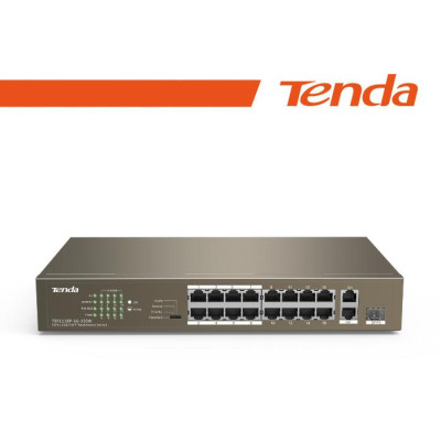 Tenda Switch 16-Ports PoE + 1 GE+1 SFP Unmanaged - TEF1118P-16-150W