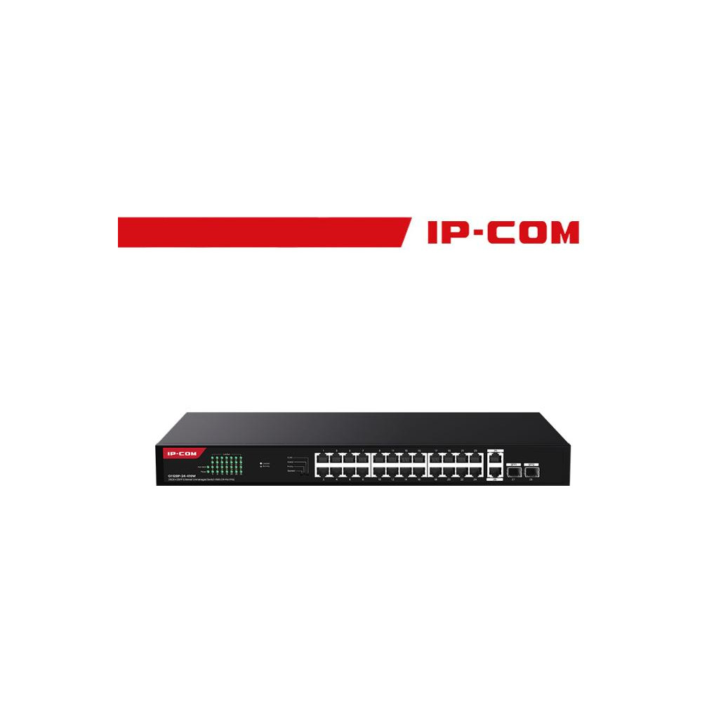 IP-COM 26GE+2SFP Ethernet Unmanaged Switch With 24-Port PoE - G1128P-24-410W