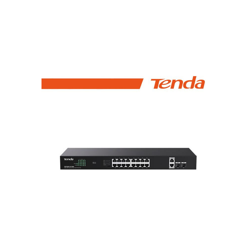 Tenda 18GE+2SFP Ethernet Switch With 16-Port PoE - TEG1120P-16-150W