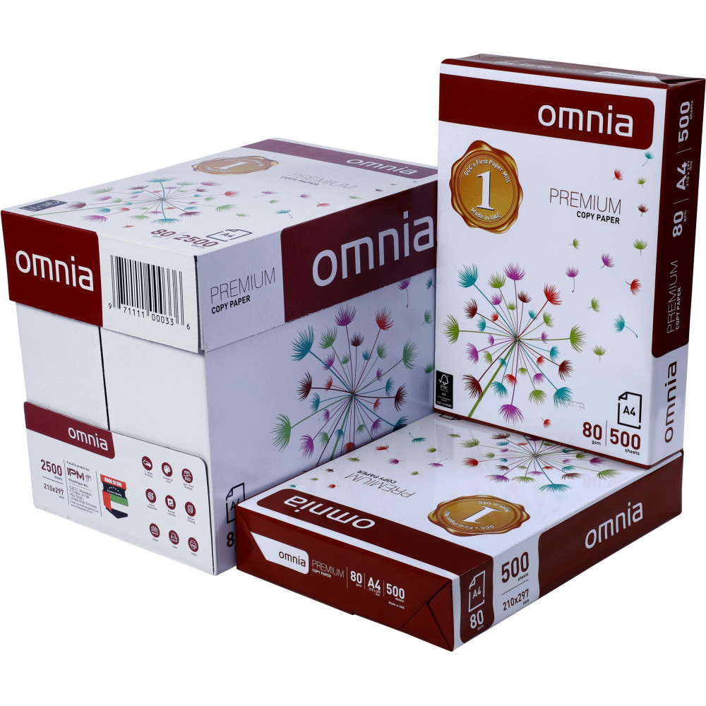 OMNIA-Carta A4 high whiteness per fotocopie (80 gr)