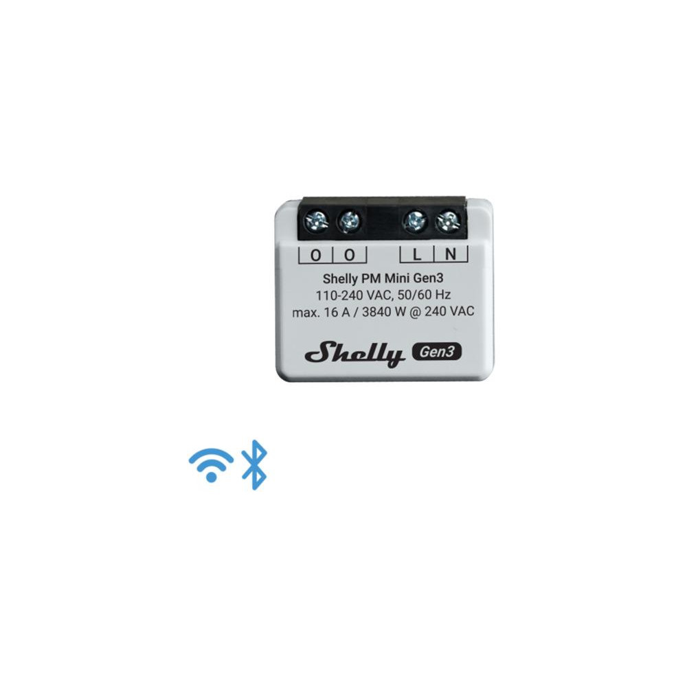 Shelly Mini PM Gen 3 - Smart Relay 16A AC WiFi/BT + PM