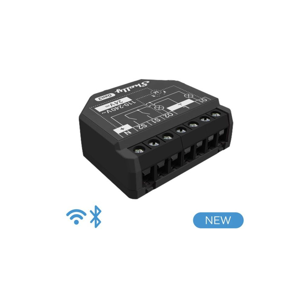 Shelly Plus 2PM Gen 3 - Smart Relay Tapparelle 16A AC/DC WiFi + PM