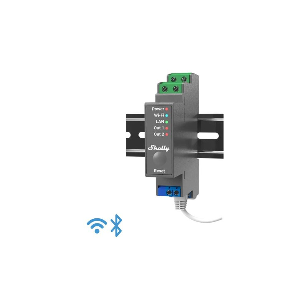 Shelly Pro 2 - IP Smart Relay DIN 2ch. LAN/WiFi/BT