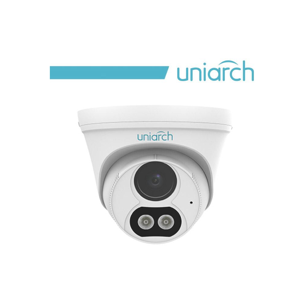 3MP Uniarch Turret IPCamera,Ottica fissa 2.8mm, Dual Light