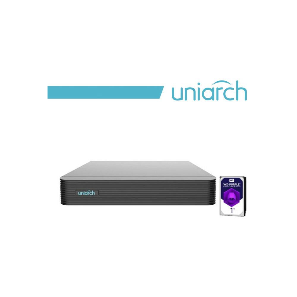 NVR Uniarch 10 Canali 8 Megapixel, senza PoE,1 HardDisk 1TB