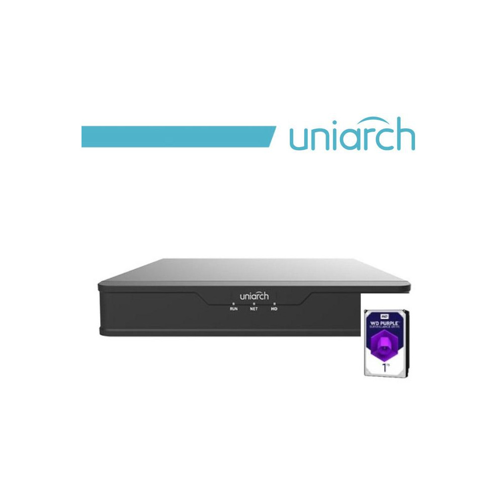 XVR Uniarch 8 Canali 5 in 1, 4 MP@15fps, HDD 1TB incluso