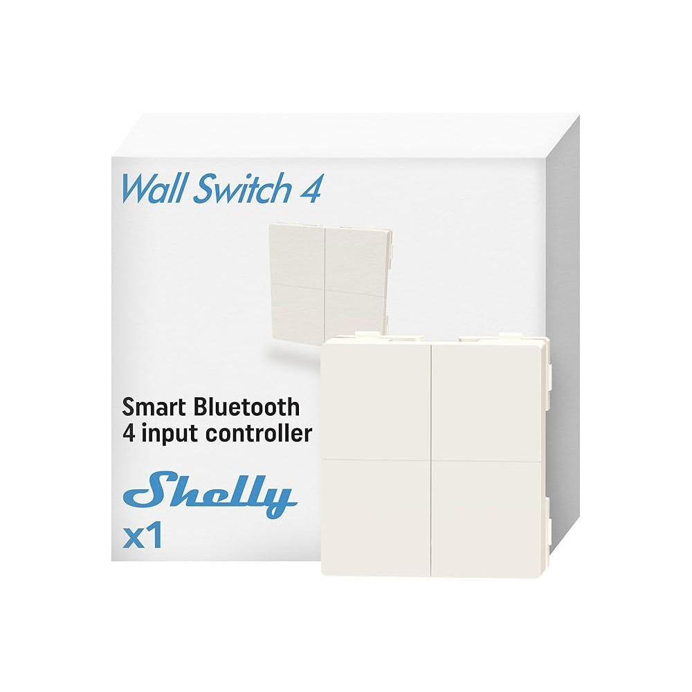 Shelly BLU Wall Switch 4 (Stand Alone) - Pulsante a muro senza fili 4 tasti