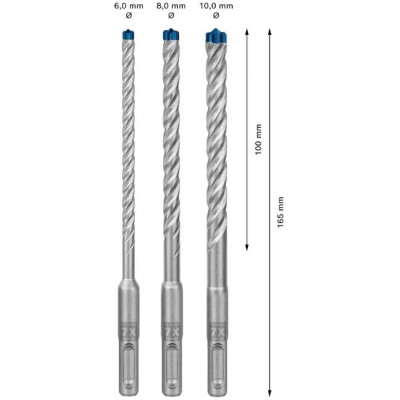 Set Punte SDS plus-7X Expert, 3 pz (6/8/10 mm)