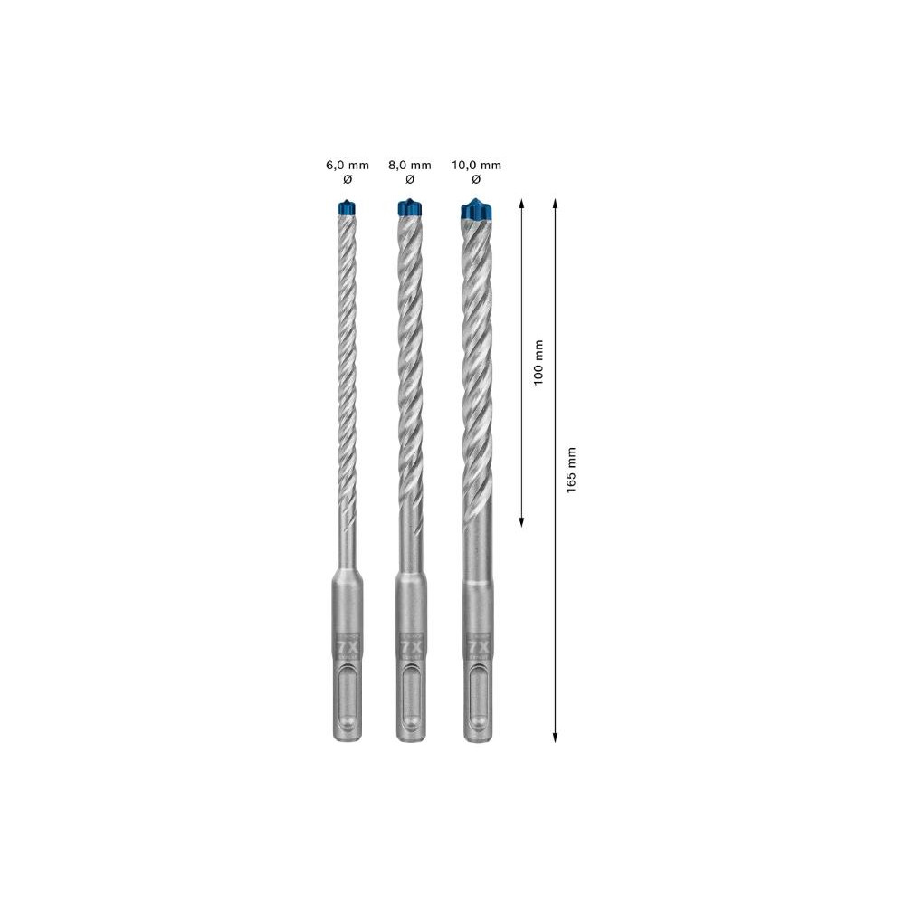 Set Punte SDS plus-7X Expert, 3 pz (6/8/10 mm)