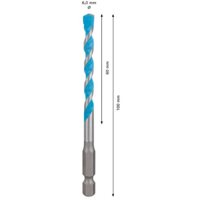 Punta universale Expert HEX-9 Multi Construction Ø6x60x100 mm