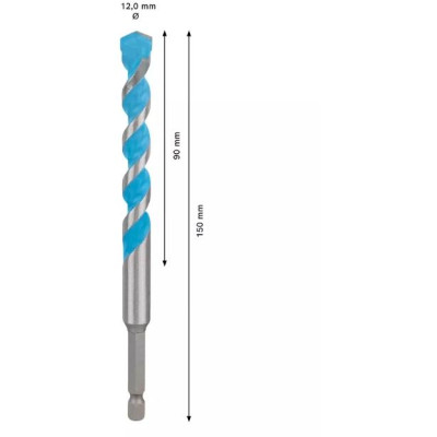 Punta universale Expert HEX-9 Multi Construction Ø12x90x150 mm