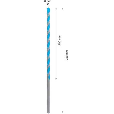 Punta universale Expert CYL-9 Multi Construction Ø8x200x250 mm