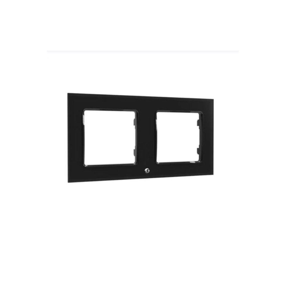 Shelly Wall Frame 2 - Placca interruttore da parete nera doppia