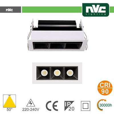 Incasso Multi lampada - 3X3W 530LM 3000K 50° 90CRI