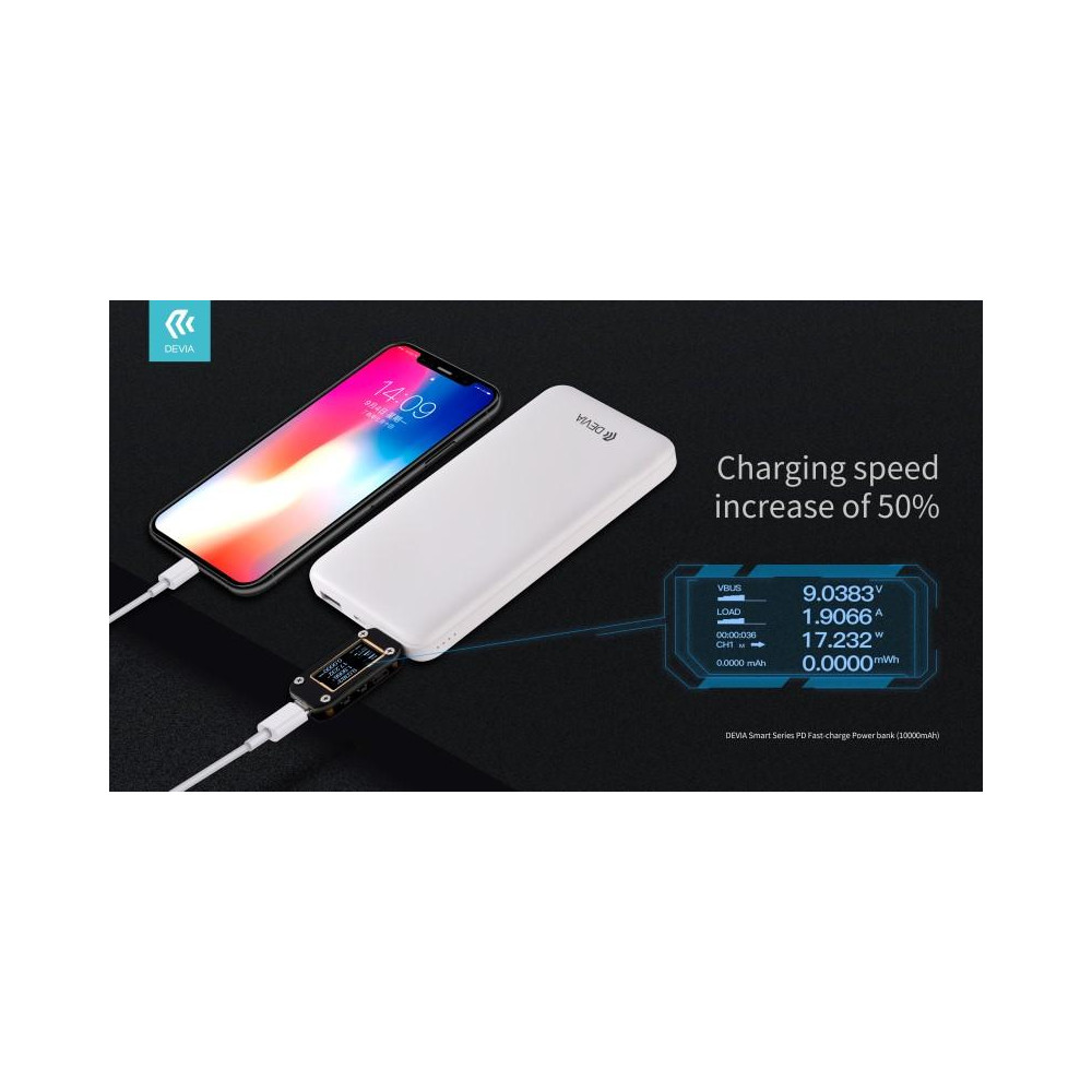 Power Bank Rapido PD Smart 18W 10.000 mAh Bianco