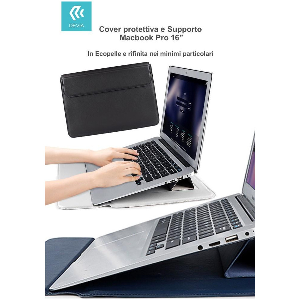 Cover protettiva per Macbook Pro 16'' con Supporto Nera