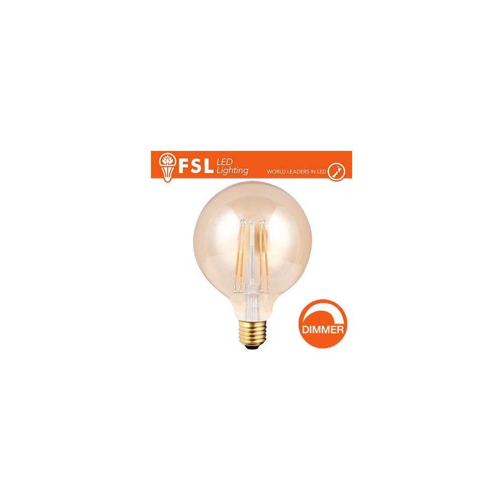 Lampada Globo Filamento Ambra Ø12,5cm - 8W E27 800LM DIMMER