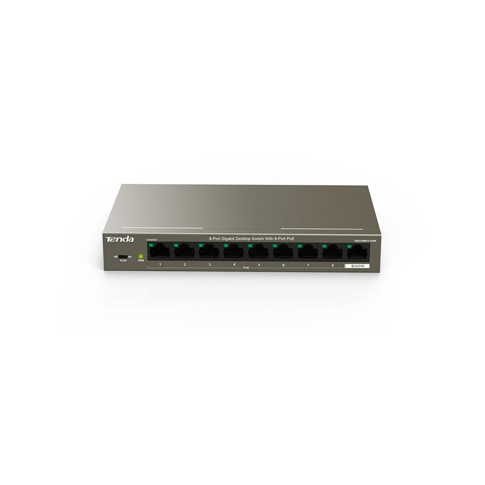 Tenda Switch 9 porte 1Gbps TEG1109P-8-102W 8 porte PoE 102W