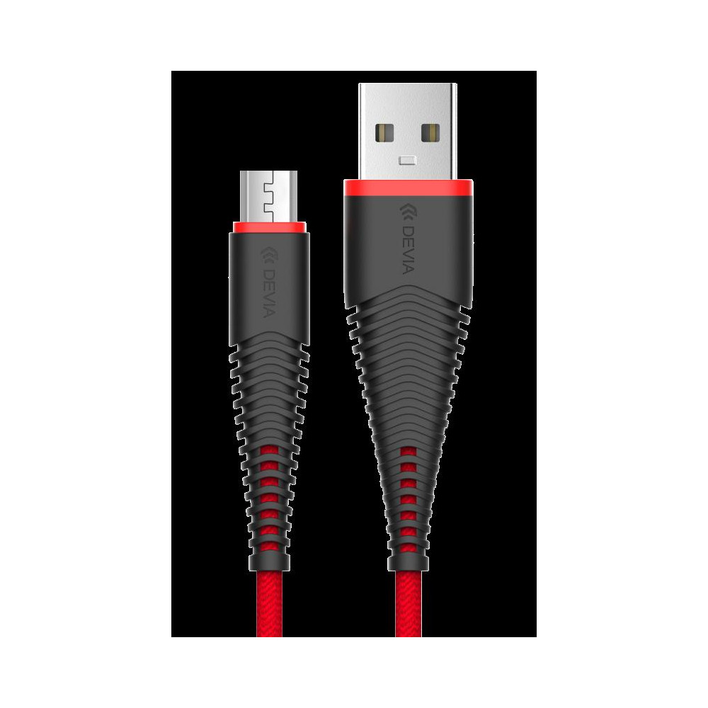 Cavo Fish Devia Android m-Usb 1.5mt Alta Resistenza Rosso