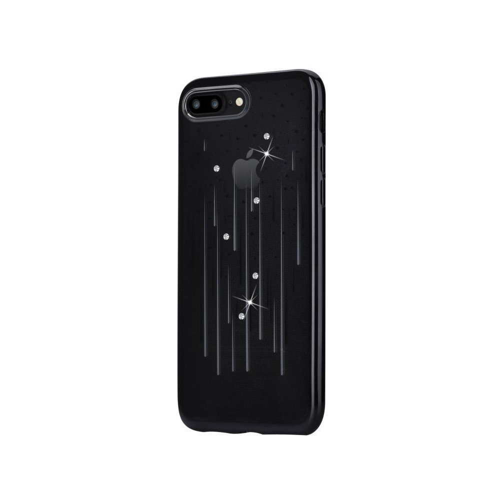 Cover Soft Meteor Crystals from Swarovski iPhone7 Bordo Nero