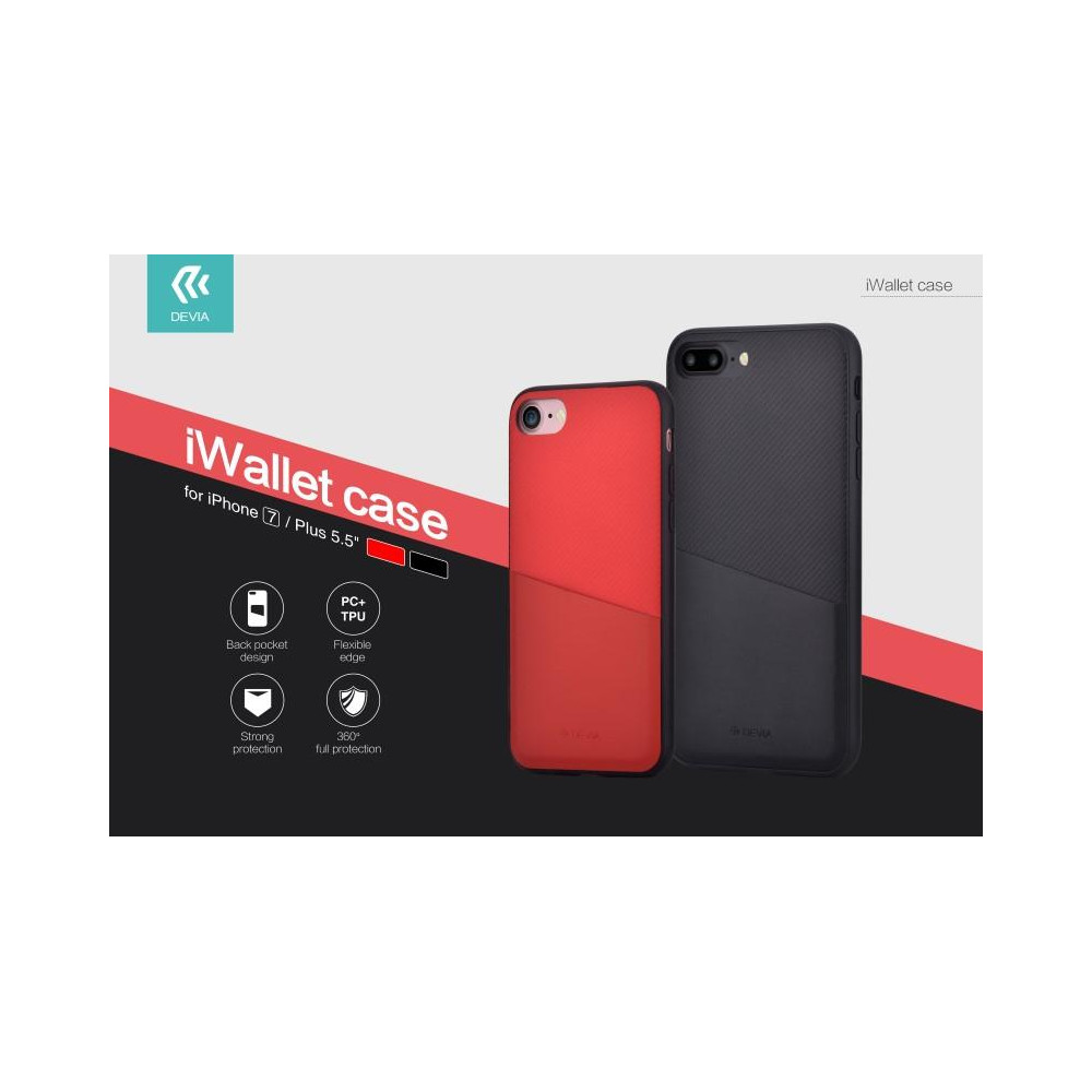 Cover Devia iWallet con Tasca per iPhone 7 & 8 Nera