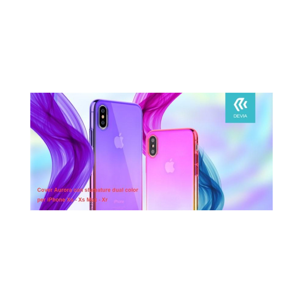 Cover Aurora dual color Viola e Rosa per iPhone Xs 5.8