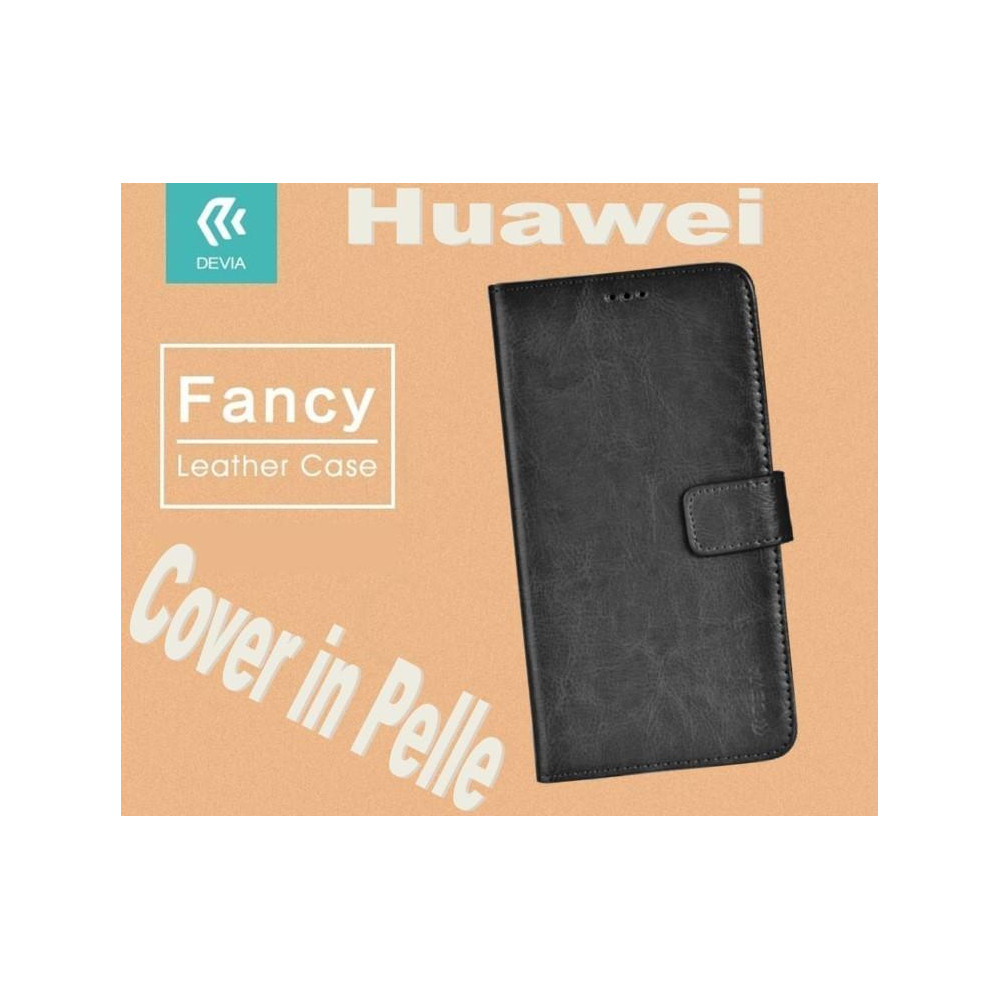 Custodia a Libro in Pelle Per Huawei P9 Lite Nera