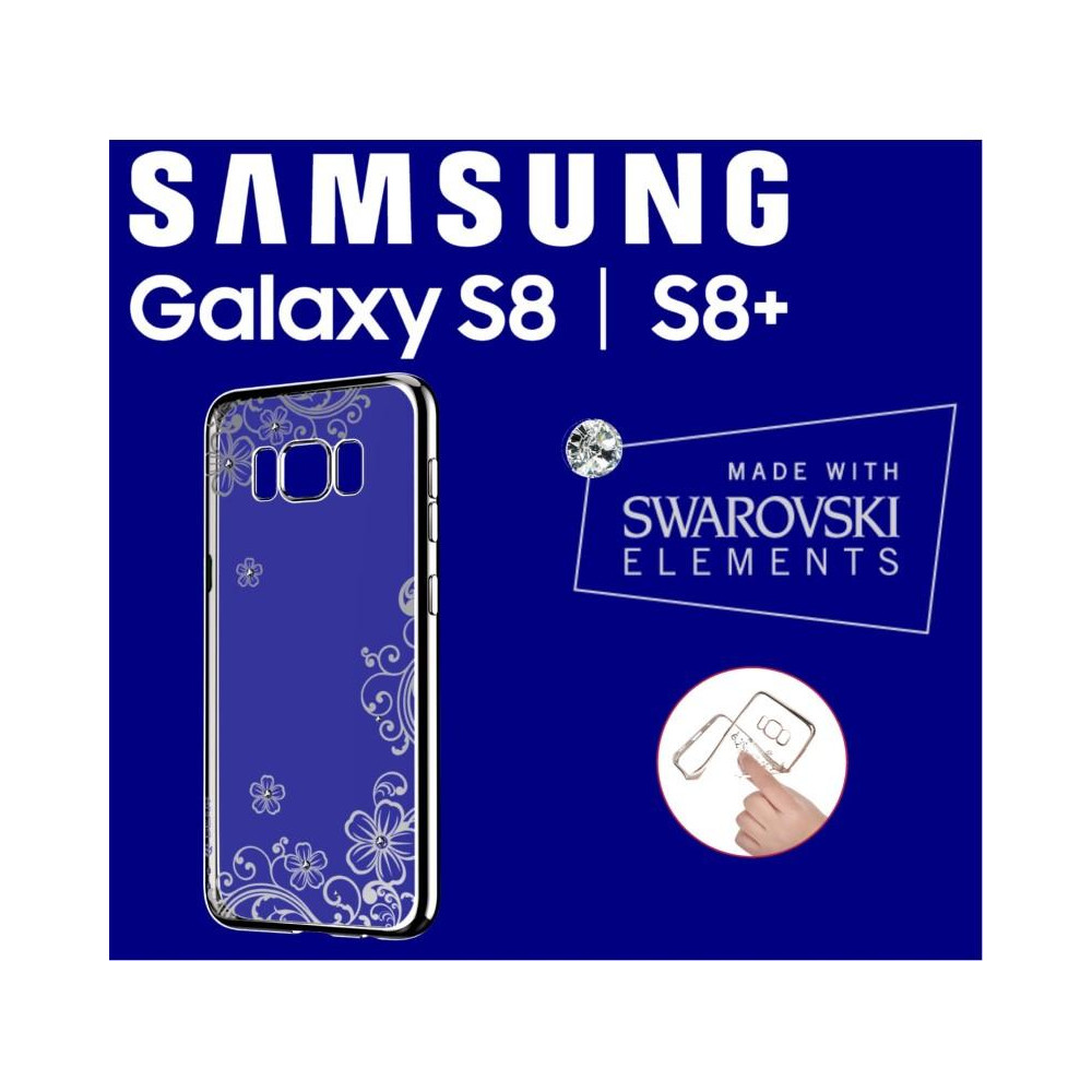 Cover Swarovski Crystal Joy soft per Samsung S8 Plus Silver