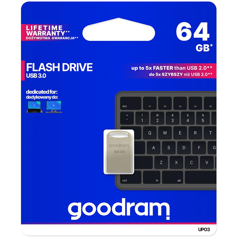 Pendrive metal GOODRAM POINT UPO3 64GB USB 3.0 - blister