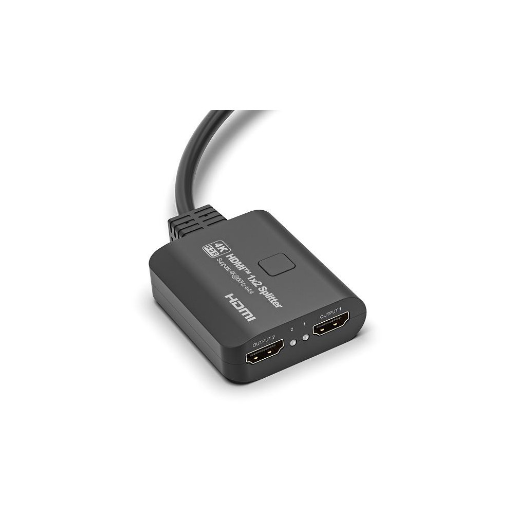 Splitter HDMI 1x2, 18G HDMI 2.0  4K2K@60Hz, con Downscaler 