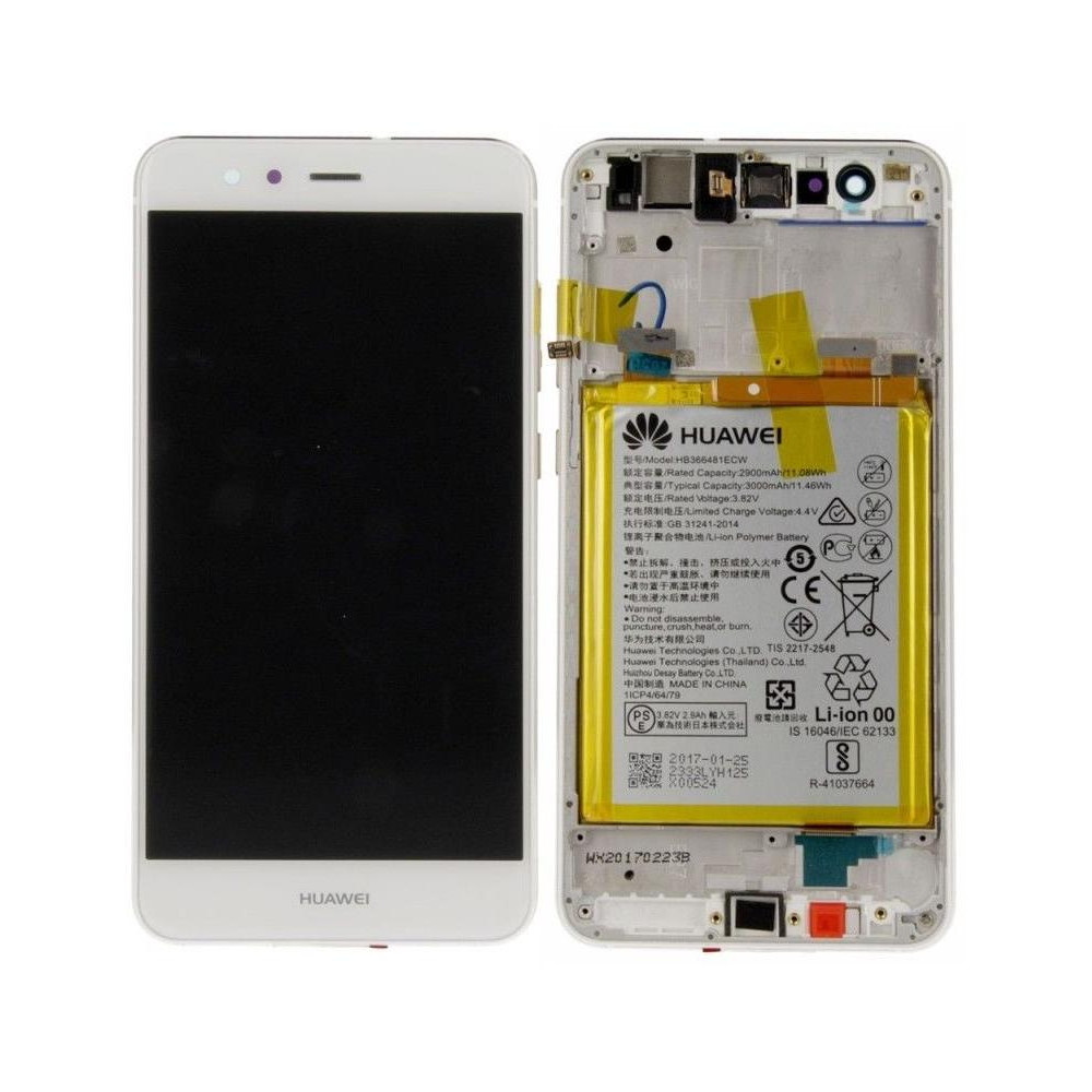 Huawei P10 Lite LCD + Batt + Frame Service Pack Bianco