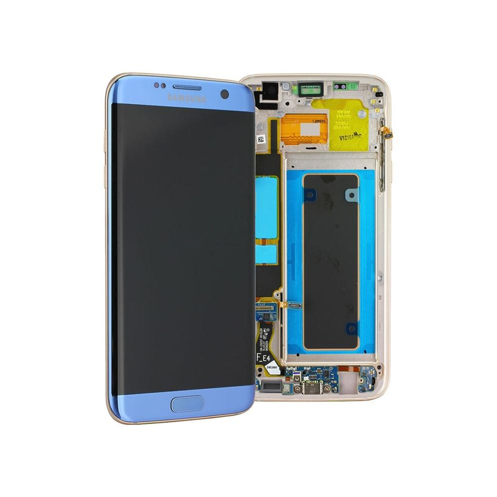 LCD + TOUCH PER GALAXY S7 EDGE ORIGINALE BLU GH97-18533G