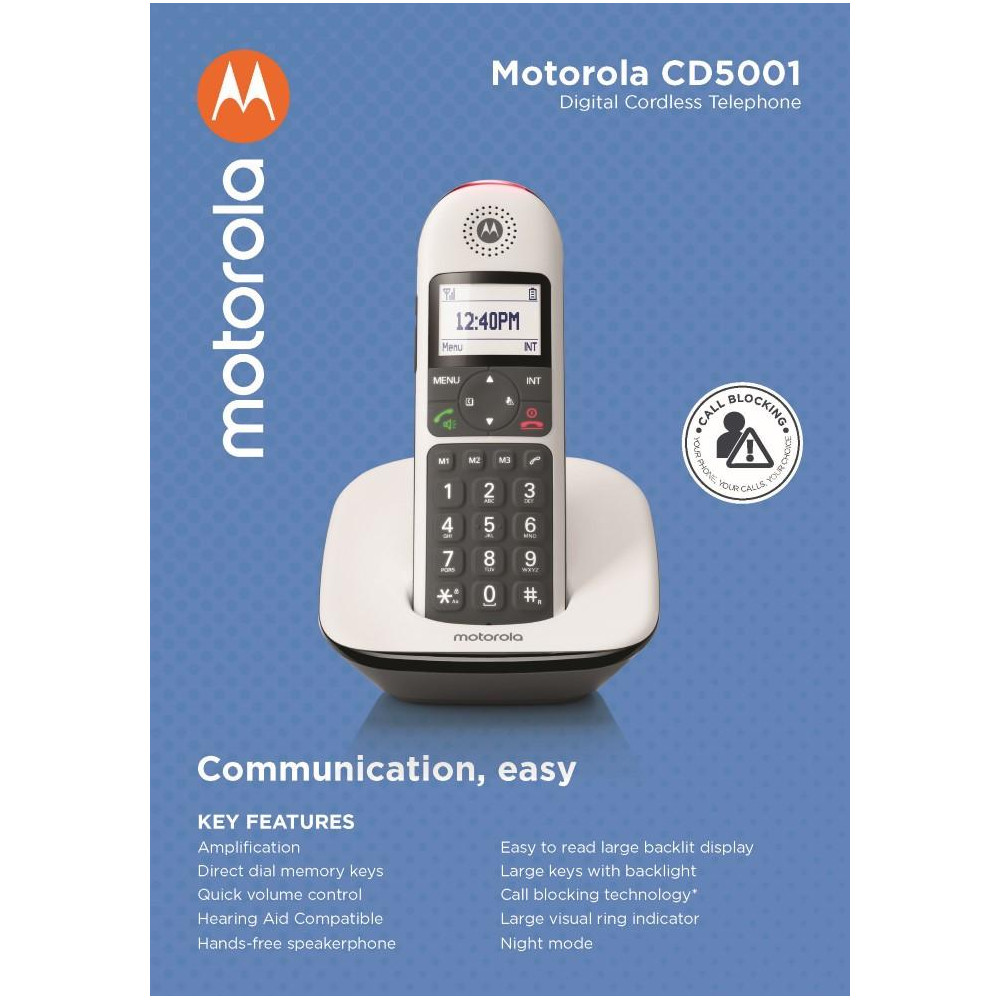 Telefono Cordless Digitale Motorola CD5001